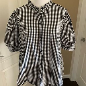 Who What Wear B&W gingham top